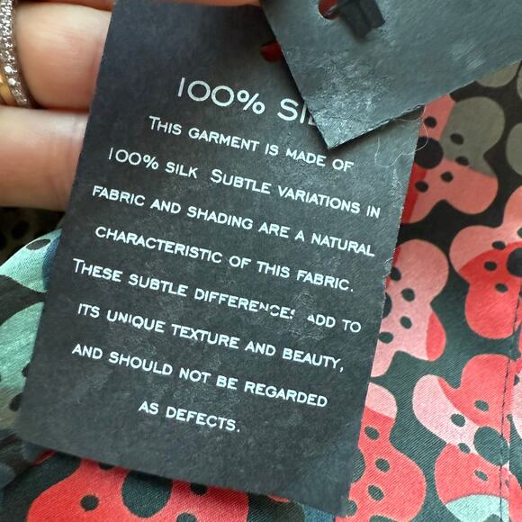 Marc Jacobs 100% Silk Pleated Floral Skirt Black Multi A-Line Y2K Size 6 - Picture 7 of 10